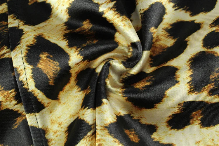 שמלת מיני סטרפלס צמודה מנומרת - LIONA