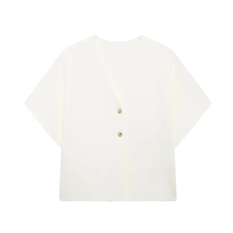 סריג אלגנטי בעיטור כפתורי זהב - נלה