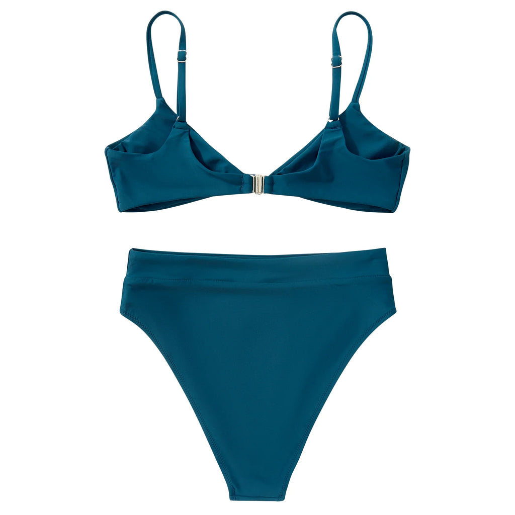 ביקיני תחתון גזרה גבוהה מחטב חזייה בקישוט קשר למראה מוצמד ומורם - שריל