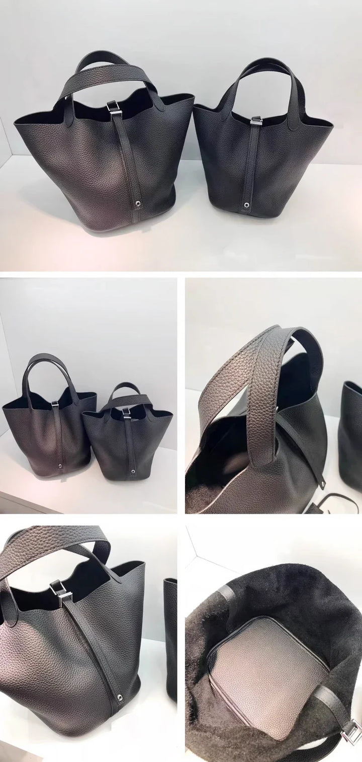 Leather bag with classic design