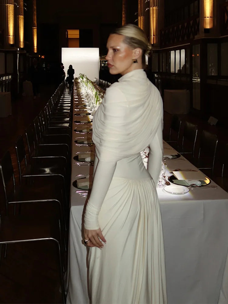 שמלת ערב מקסי בעיצוב קיפולים - רחלי