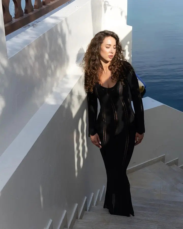 שמלת מקסי סרוגה גב פתוח - Sierra