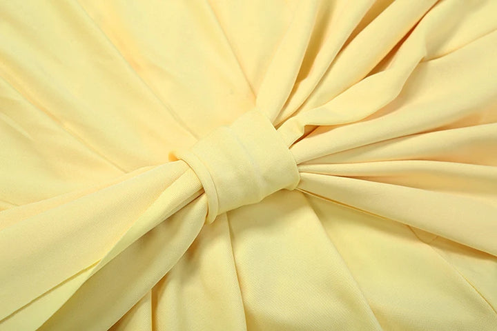 V-neck satin maxi dress with pleated design and open back - Shannon