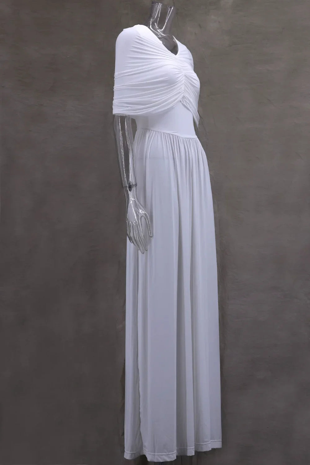 שמלת מקסי ערב אלגנטית בעיצוב כיווצים - מושקא