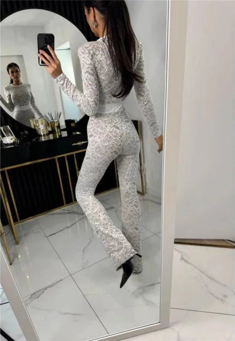 אוברול תחרה עם תחתית (לא שקוף) - אריקה