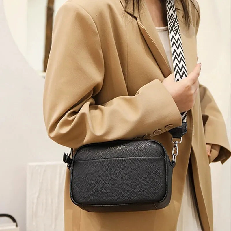 Leather bag with special strap design