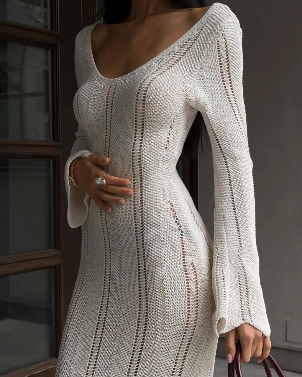 שמלת מקסי סרוגה גב פתוח - Sierra