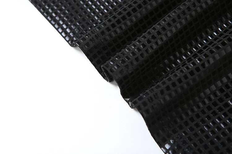 שמלת מקסי סטרפלס בעיצוב ריבועים מנצנצים - Melanie