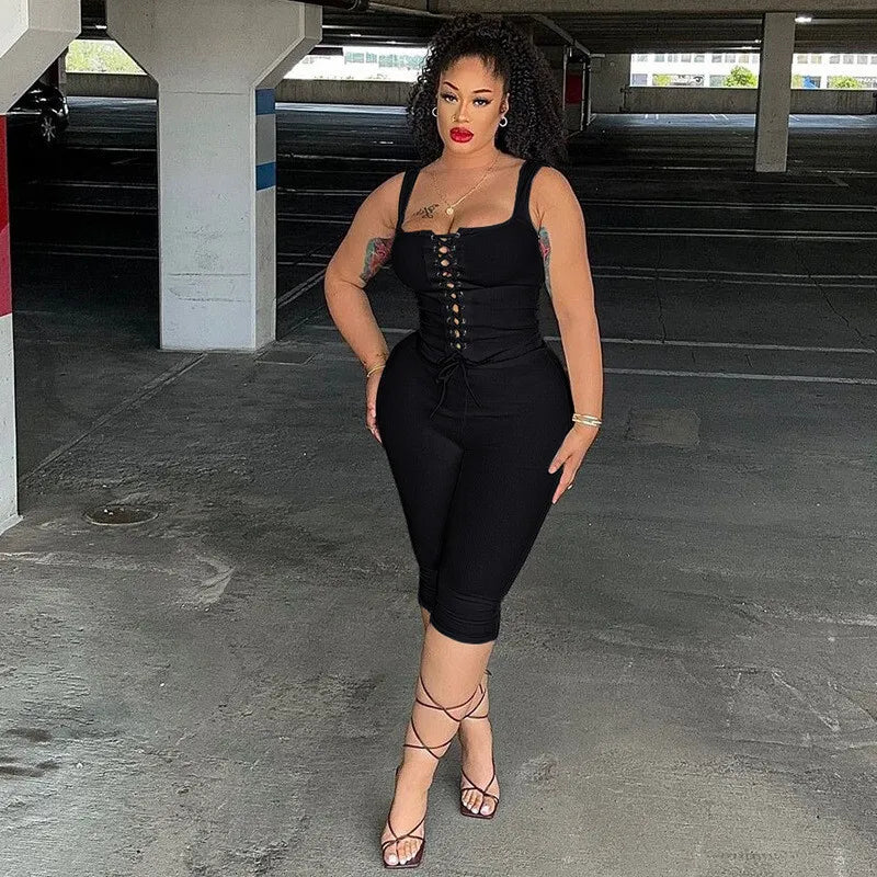 סט שני חלקים טופ קשירה וטייץ שלושת רבעי - נדיה