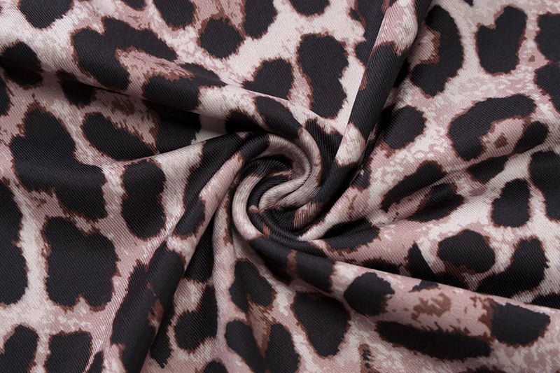 סט שני חלקים מנומר חצאית מיני וטופ קשירה בצוואר בעיטור תחרה - NALA