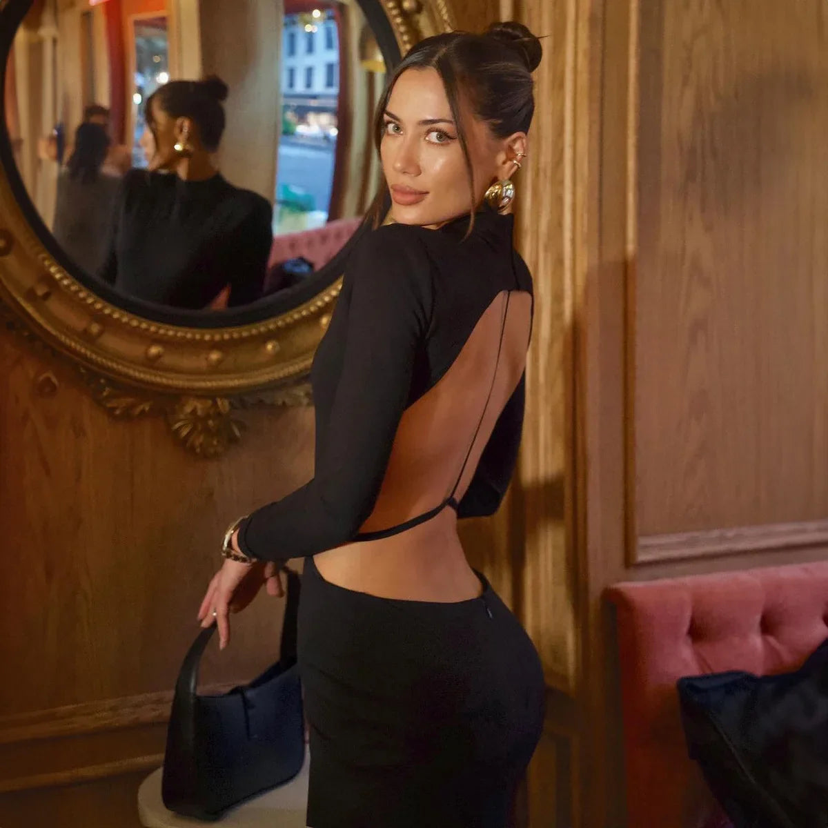 שמלת מיני צמודה גב פתוח - ג'ייד