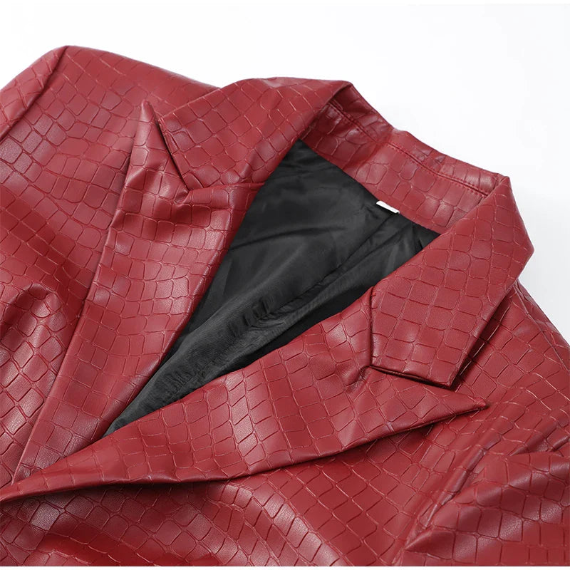 שמלת מיני דמוי עור בעיצוב מנוחש - Genevieve