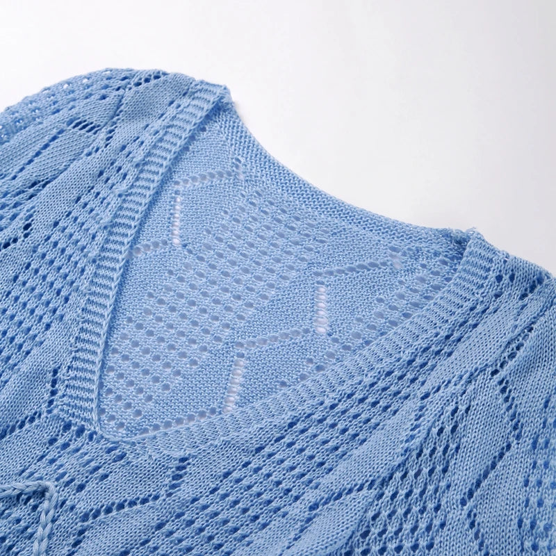 שמלת מקסי חוף סרוגה בעיטור פרח - Beatrice