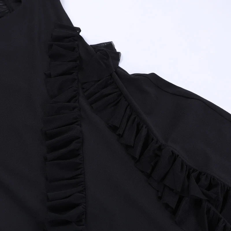 שמלת מקסי בעיטור מלמלה בעיצוב שסע - יהליה