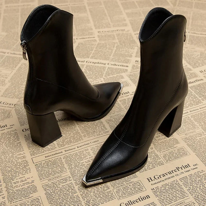 Faux leather pointed heel boots - Max