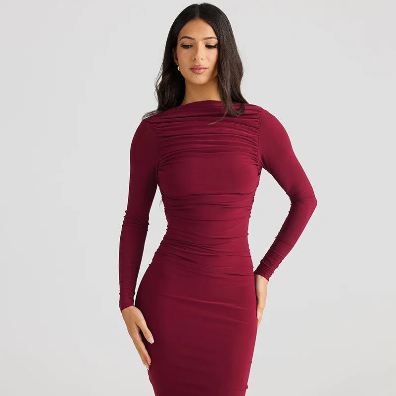 שמלת מקסי צמודה גב פתוח - קיקי