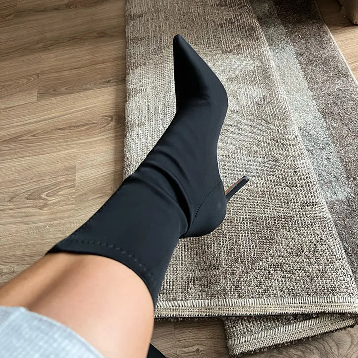 Silk Pointed Heel Boots - Chloé