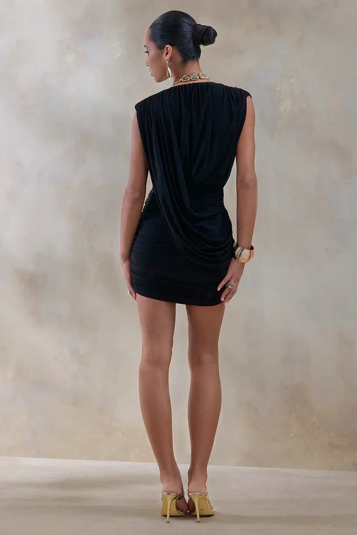 Mini dress with a pleated design - Kasha
