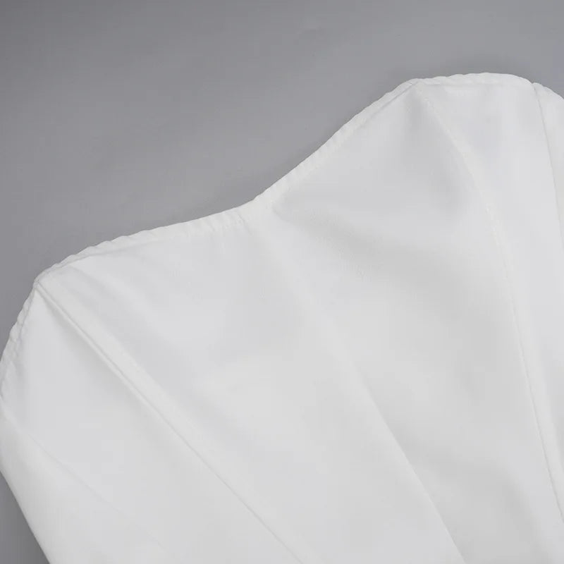 שמלת מיני סטרפלס בעיטור פפיון בגב בתוספת תחתית טול - Novalee