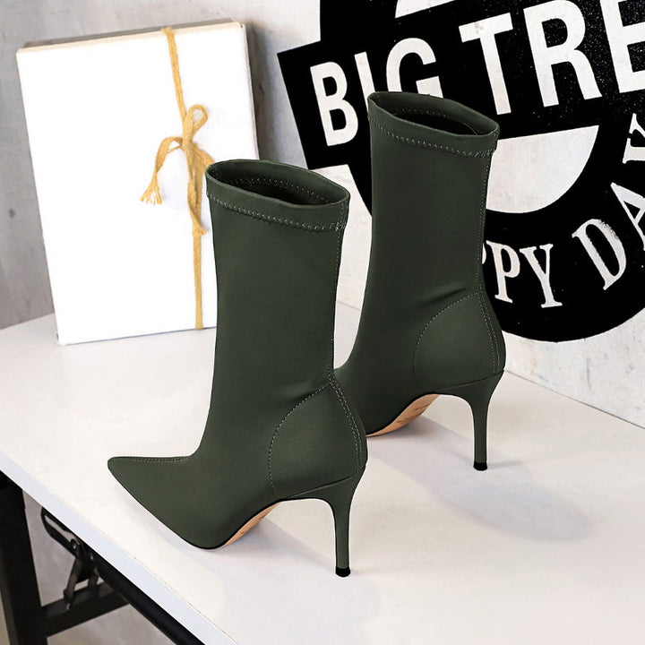 Silk Pointed Heel Boots - Chloé