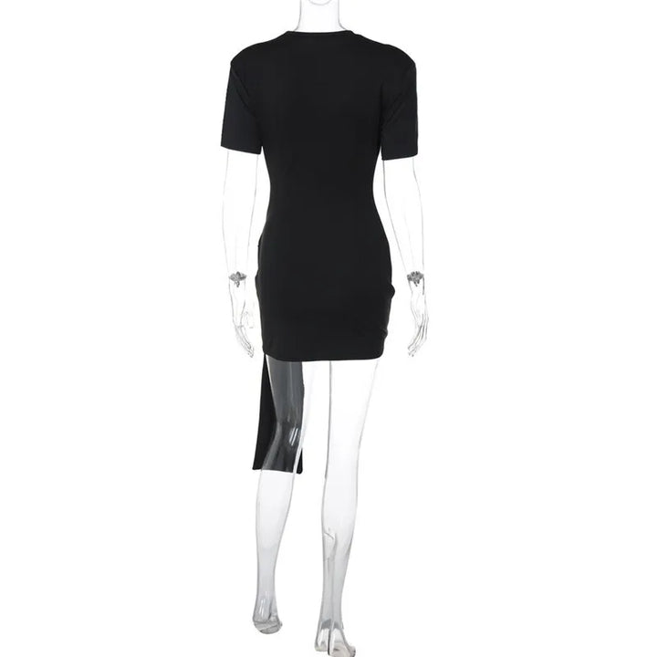 Specially designed mini dress with buckle and train decoration - Morgan
