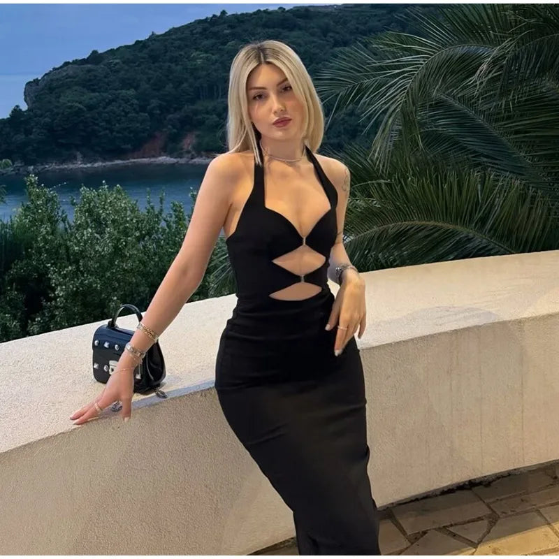 שמלת מקסי בעיצוב פתחים גב פתוח - סברין