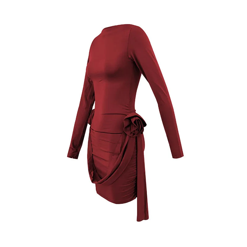 שמלת מיני בעיטור אפליקציות פרחים ושובלים - אוראלה