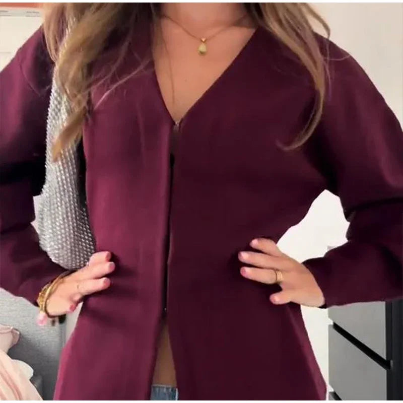 סט שני חלקים סרוג קרדיגן סגירת סיכות וחצאית מיני - ביאטריס