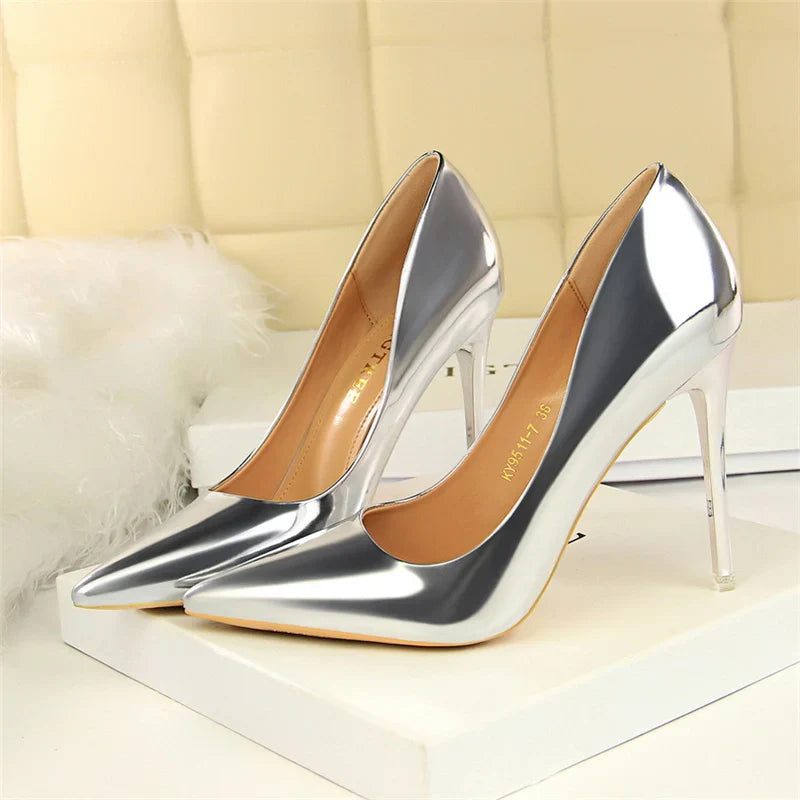 Shiny high heel shoes in various heights - Hailey