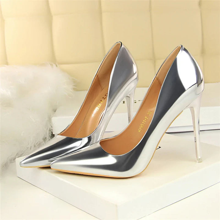 Shiny high heel shoes in various heights - Hailey