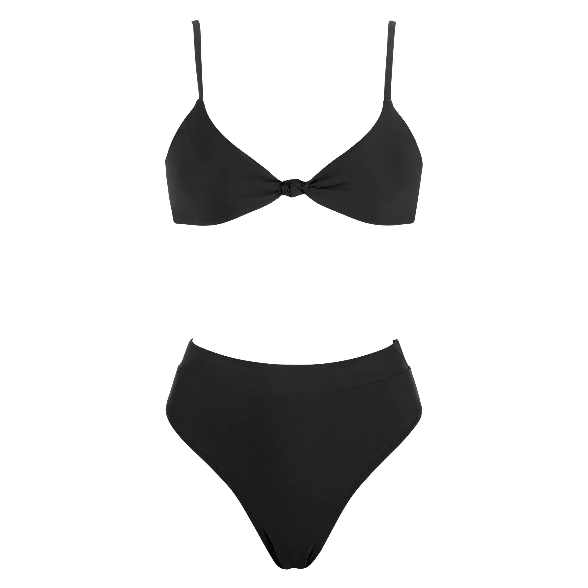 ביקיני תחתון גזרה גבוהה מחטב חזייה בקישוט קשר למראה מוצמד ומורם - שריל