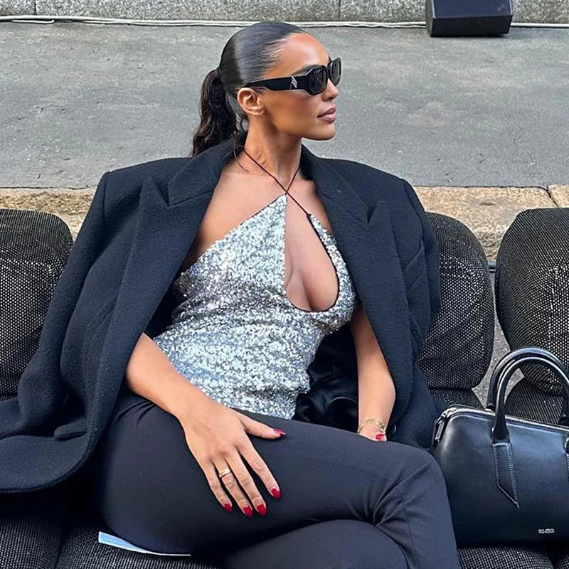 טופ הצלבה כסוף - ליזי