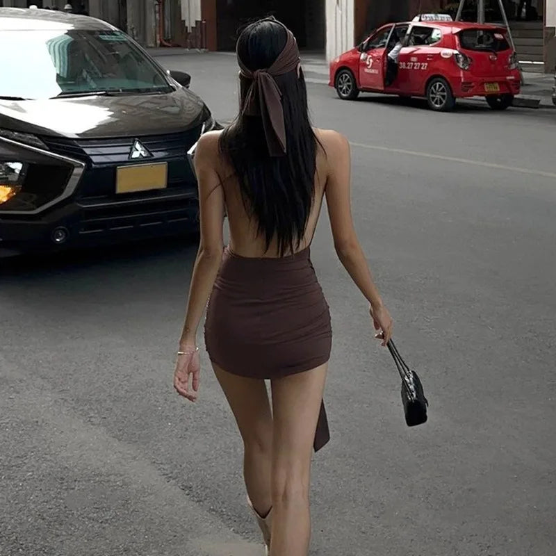 שמלת מיני בעיצוב וינטג' גב פתוח - Kali