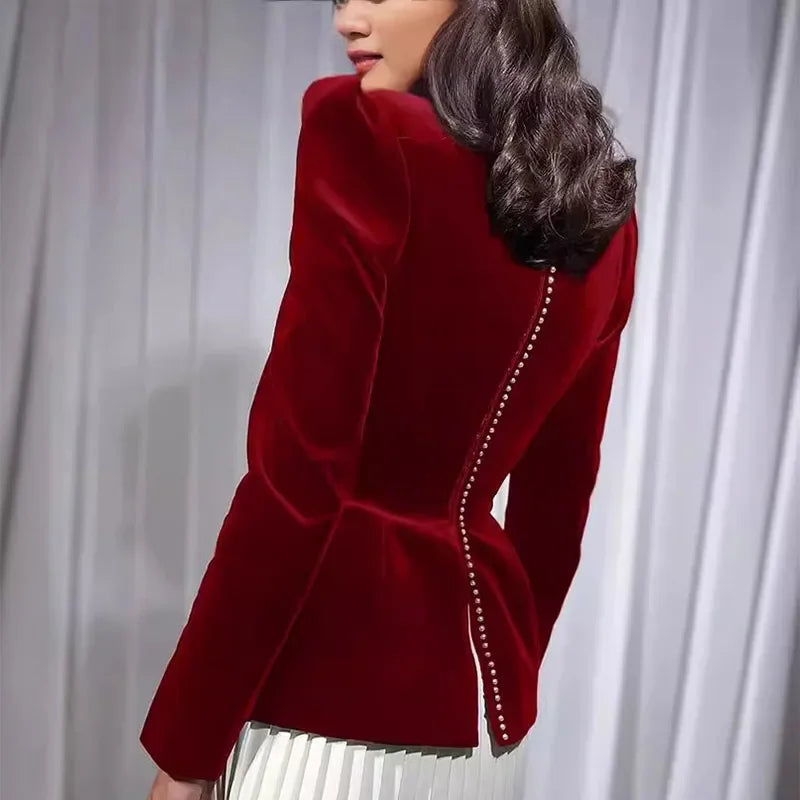 שמלת מיני קטיפה בעיצוב חצאית קיפולים - Ophelia