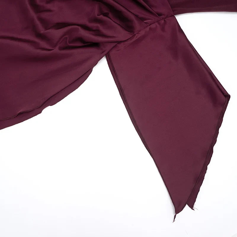 Asymmetrical satin midi dress - NIRA