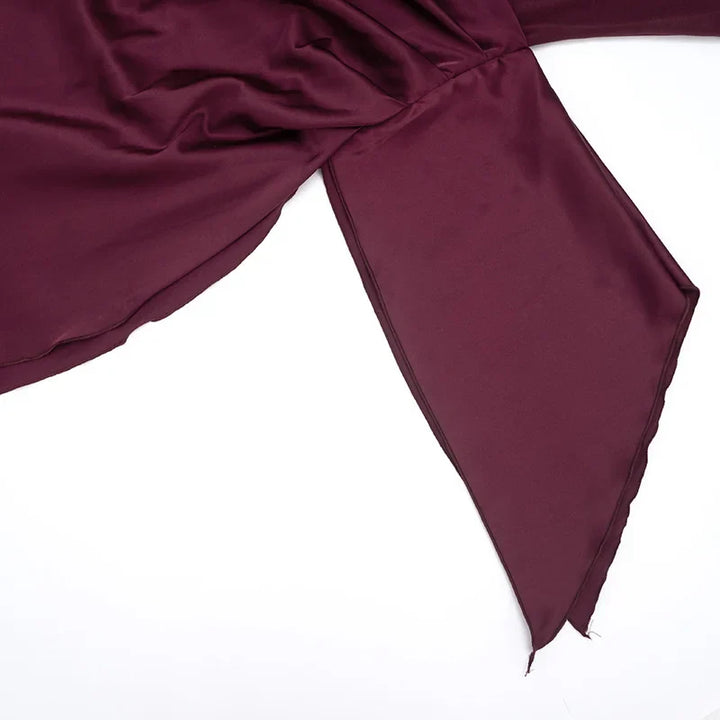 Asymmetrical satin midi dress - NIRA