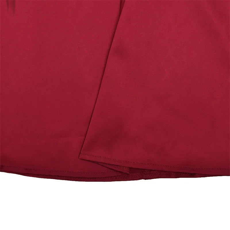 Satin mini dress with lace trim - Karin