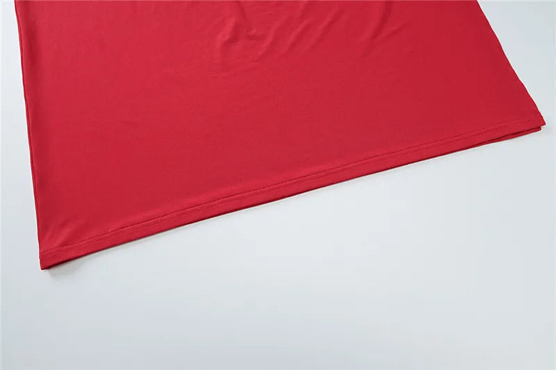 שמלת מקסי כיווצים בעיצוב שסע קשירה בצוואר - JOYA