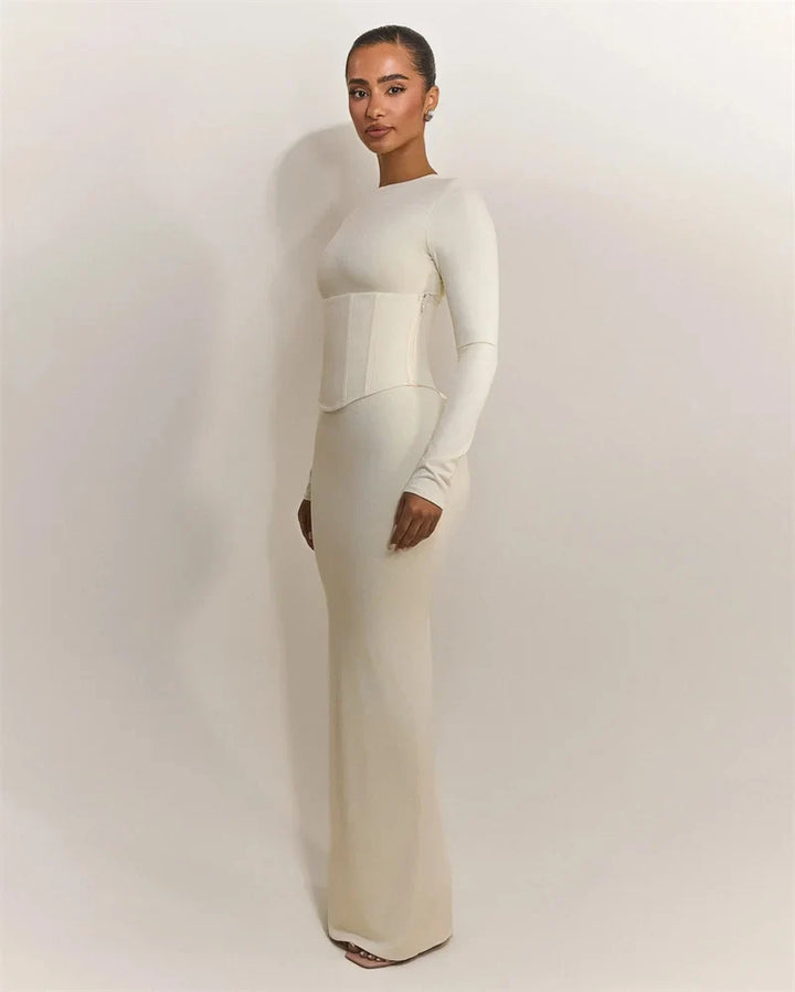 Maxi dress with corset design - TOHAR