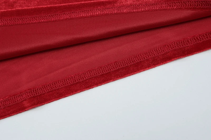 שמלת מקסי קטיפה בעיטור קשירה - מריאנלה