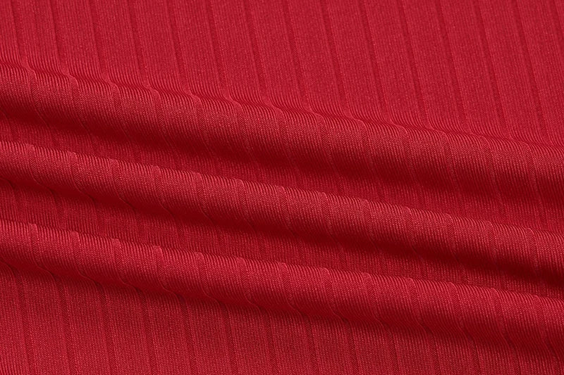 שמלת מקסי סרוגה כתפיים חשופות שרוולי פעמון בעיטור שסע קטן - ניב