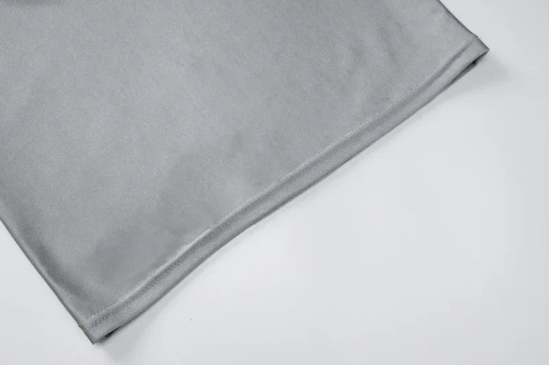 שמלת מקסי סאטן צווארון נופל גב פתוח - HOTIE