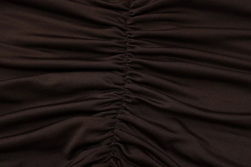 סט בעיצוב כיווצים חצאית מקסי וטופ כתפיים חשופות - מאור