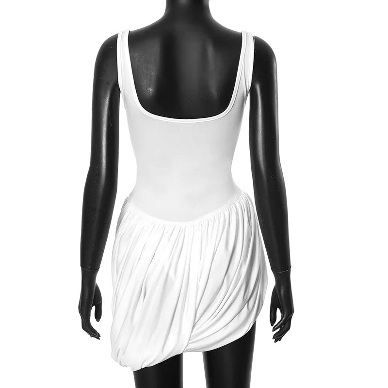 שמלת מיני קיפולים בעיצוב שסע - רונאלי