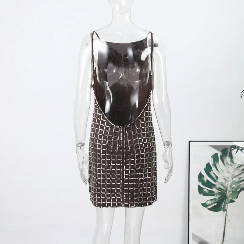 Strapless top/mini skirt/maxi dress/maxi dress with sparkling rhinestones