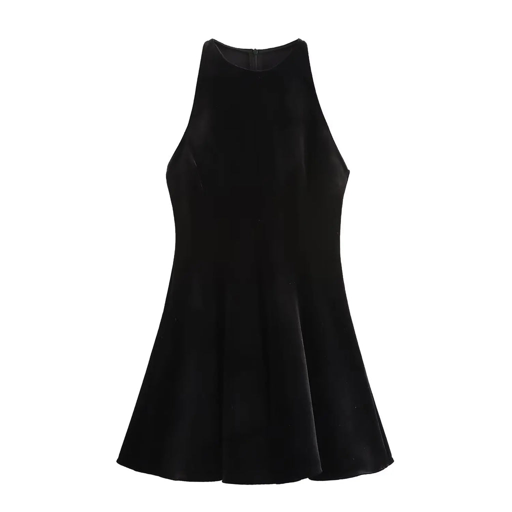 שמלת מיני קטיפה בגזרת A - Sydney