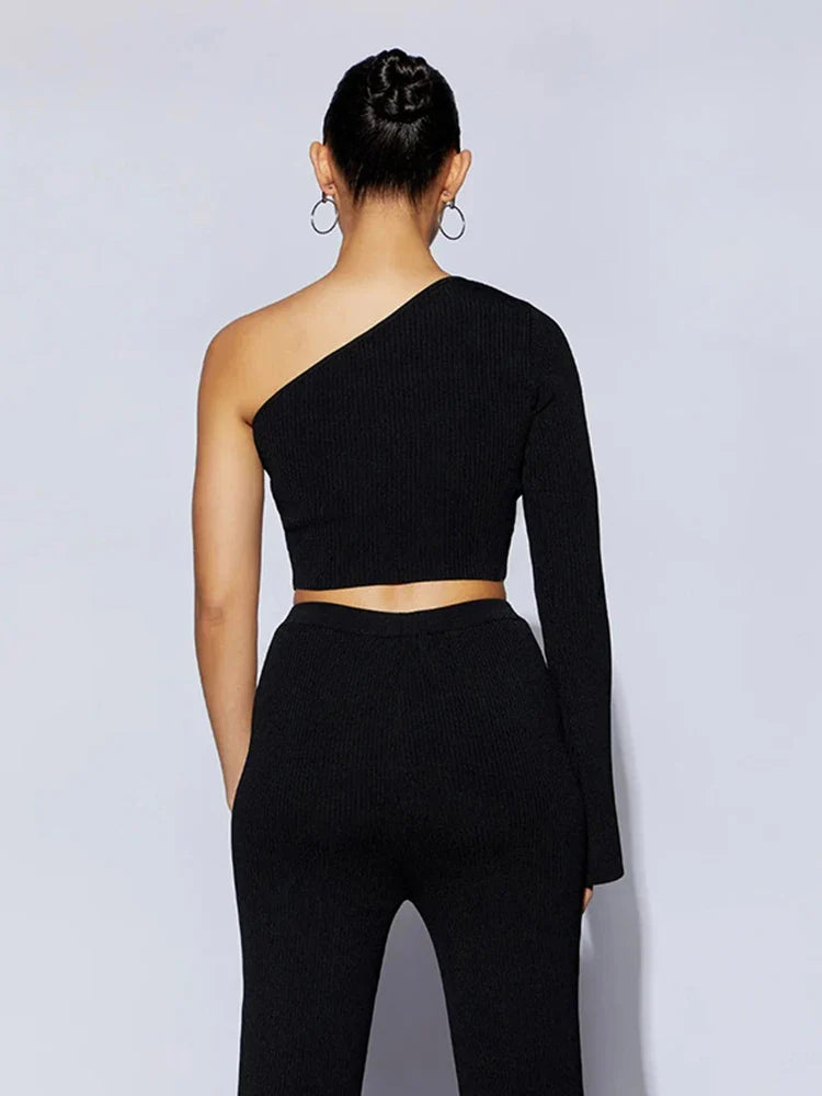 חולצה סרוגה שרוול אחד פעמון - ביאנקה