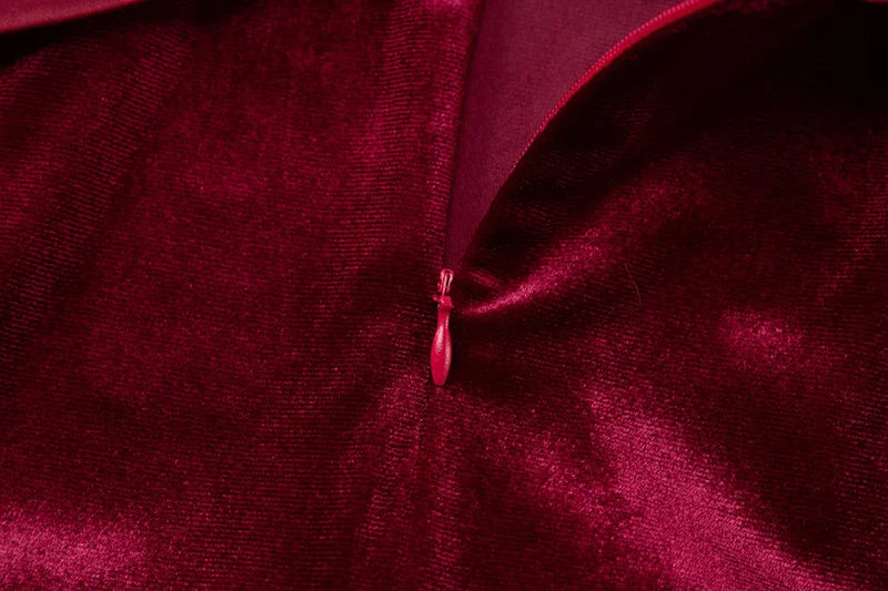 שמלת מיני סטרפלס קטיפה - דורין