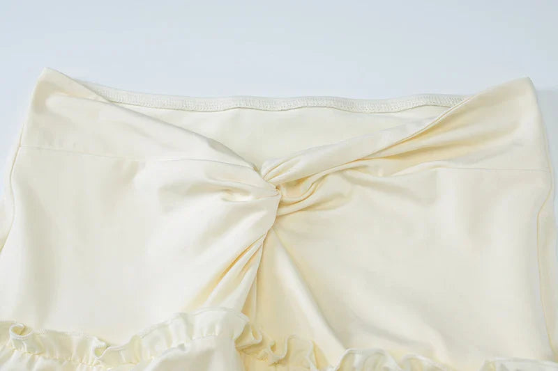 סט שני חלקים חצאית מקסי וטופ קשירה בצוואר - לורנזה