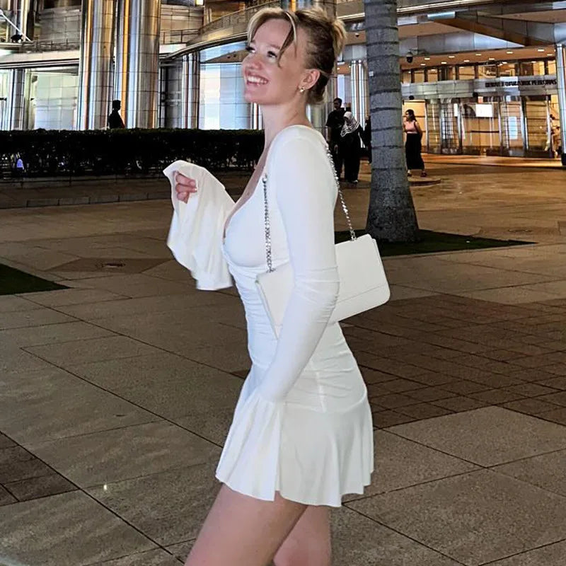 שמלת מיני מלמלה שרוולי פעמון - דוריה